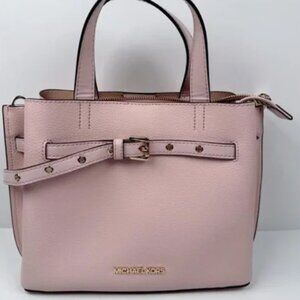 Michael Kors Emilia Small Pink Pebbled Leather Satchel Tote Bag